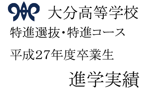 平成27年度卒業生 進学実績